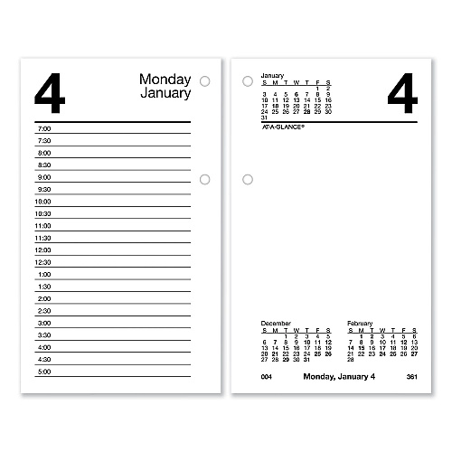 AT-A-GLANCE Desk Calendar Recycled Refill, 3.5 x 6, White Sheets, 12-Month (Jan to Dec): 2026 (E717R50)