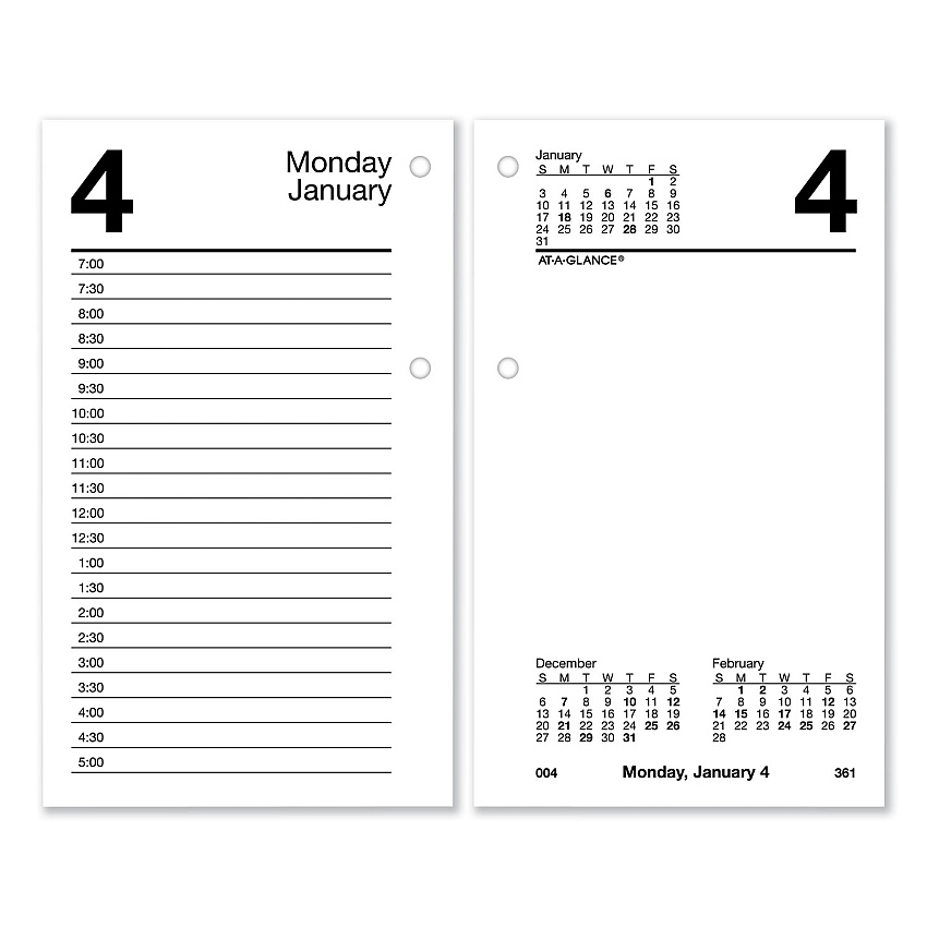 AT-A-GLANCE Desk Calendar Recycled Refill, 3.5 x 6, White Sheets, 12-Month (Jan to Dec): 2026 (E717R50)