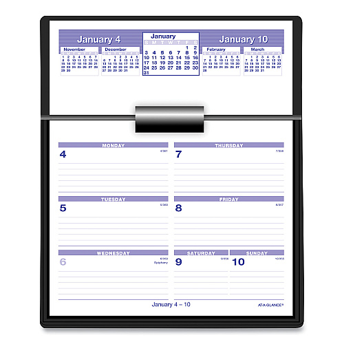 AT-A-GLANCE Flip-A-Week Desk Calendar and Base, 7 x 5.5, White Sheets, 12-Month (Jan to Dec): 2026 (SW700X00)