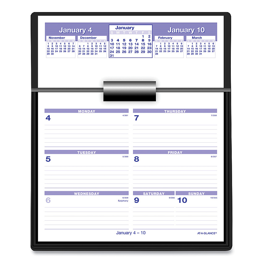 AT-A-GLANCE Flip-A-Week Desk Calendar and Base, 7 x 5.5, White Sheets, 12-Month (Jan to Dec): 2026 (SW700X00)