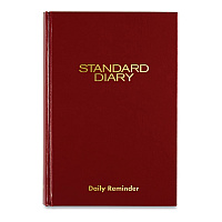 AT-A-GLANCE Standard Diary Daily Reminder Book, 2026 Edition, Medium/College Rule, Red Cover, (201) 8.25 x 5.75 Sheets (SD38913)
