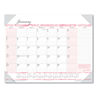 House of Doolittle Recycled Monthly Desk Pad Calendar, Breast Cancer Awareness Artwork, 18.5 x 13, Black Binding/Corners,12-Month(Jan-Dec): 2026 (1466)