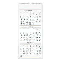 AT-A-GLANCE Three-Month Reference Wall Calendar, 12 x 27, White Sheets, 14-Month: Dec 2025 to Feb 2027 (SW11528)