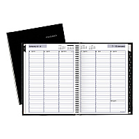 AT-A-GLANCE DayMinder Hardcover Weekly Vertical-Column Format Appointment Book, 11 x 8, Black Cover, 12-Month (Jan to Dec): 2026 (G520H00)