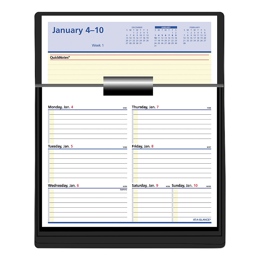 AT-A-GLANCE Flip-A-Week Desk Calendar Refill with QuickNotes, 7 x 6, White Sheets, 12-Month (Jan to Dec): 2026 (SW70650)