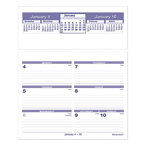AT-A-GLANCE Flip-A-Week Desk Calendar Refill, 7 x 6, White Sheets, 12-Month (Jan to Dec): 2026 (SW705X50)