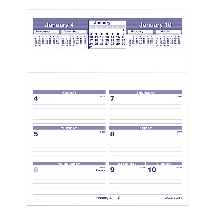 AT-A-GLANCE Flip-A-Week Desk Calendar Refill, 7 x 6, White Sheets, 12-Month (Jan to Dec): 2026 (SW705X50)