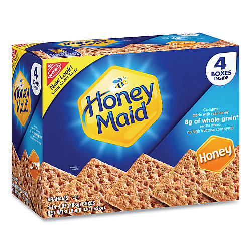 Nabisco Honey Maid Honey Grahams, 14.4 oz Box, 4 Boxes/Pack (22000442)
