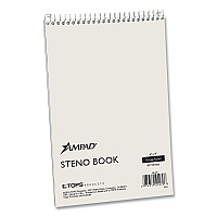 Ampad Steno Pads, Gregg Rule, White Cover, 60 Green-Tint 6 x 9 Sheets (25470)