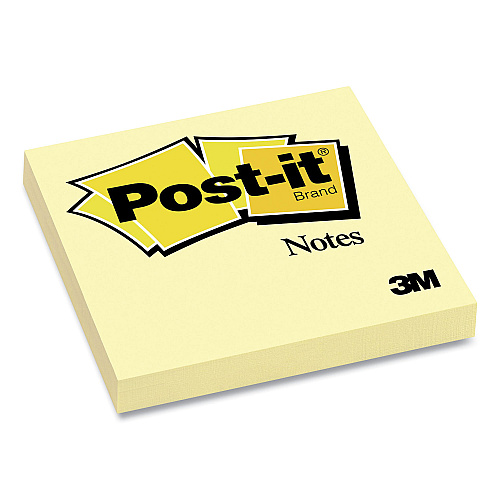 Post-it Original Pads in Canary Yellow, 3" x 3", 100 Sheets/Pad (654YWEA)