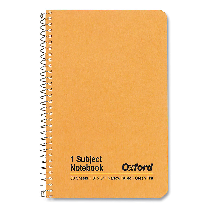 Oxford One-Subject Notebook, Narrow Rule, Natural Kraft Cover, (80) 8 x 5 Sheets (25401R)