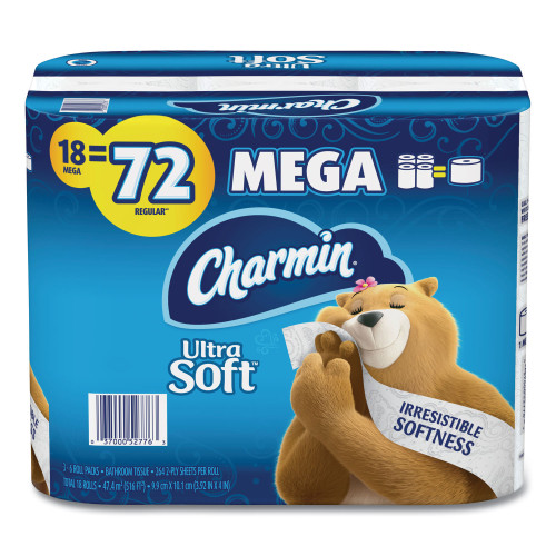 Charmin Ultra Soft Bathroom Tissue, Mega Roll, Septic Safe, 2Ply