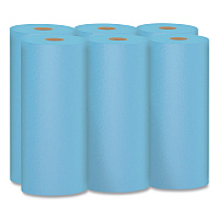 Scott Shop Towels, 1-Ply, 10.4 x 11, Blue, 55/Roll, 6 Rolls/Pack (75180)