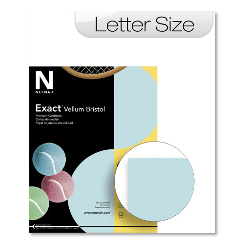 Neenah Paper Exact Vellum Bristol Cover Stock, 67lb, 8.5 x 11, Blue