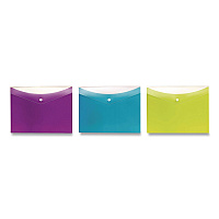 Pendaflex Dual Pocket Snap Envelope, 2 Sections, Snap Closure, Letter Size, Assorted Colors, 3/Pack (95569)