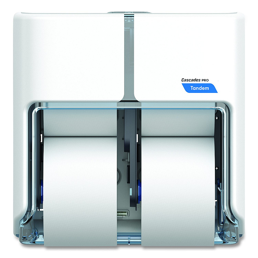 Cascades Tandem No Touch High Capacity Bath Tissue Dispenser, 12.6 x 6.6 x 12, White (C315)