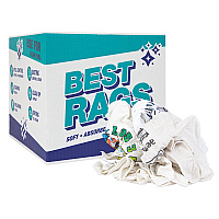 R2-w50 T-shirt Reclaimed Rags White - 10lb Box (R2-W50-10)