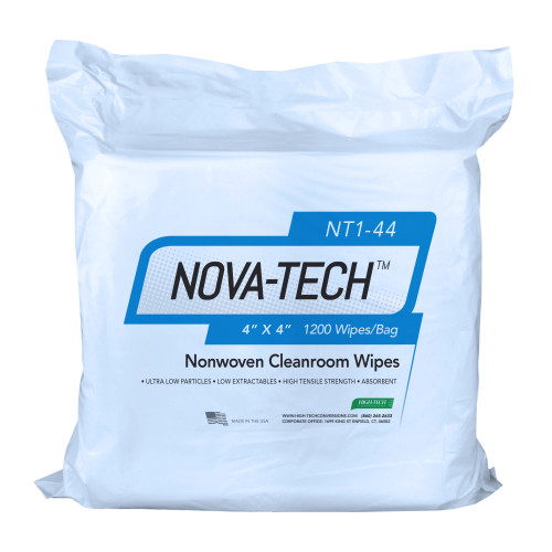 Non-woven Cleanroom Wipe 4x4 1200 Bag 12 Bags Case, Case Of 14400 (NT1-44)