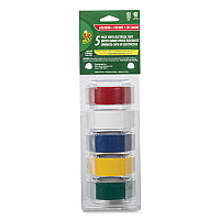 Duck Electrical Tape, 1" Core, 0.75" x 12 ft, Assorted Colors, 5/Pack (280303)