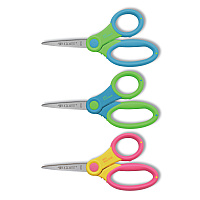 Westcott Ultra Soft Handle Scissors with Antimicrobial Protection, Point Tip, 5" Long, 2" Cut Length, Randomly Assorted Handle Color (14597)