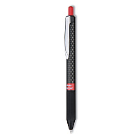 Pentel Oh! Gel Pen, Retractable, Medium 0.7 mm, Red Ink, Black Barrel, Dozen (K497B)