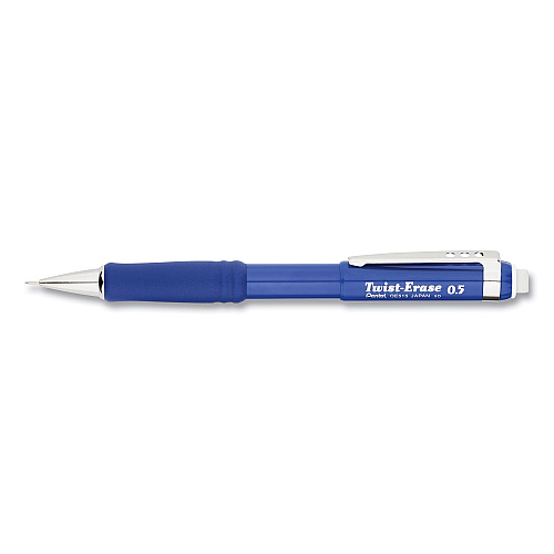 Pentel Twist-Erase III Mechanical Pencil, 0.5 mm, HB (#2), Black Lead, Blue Barrel (QE515C)