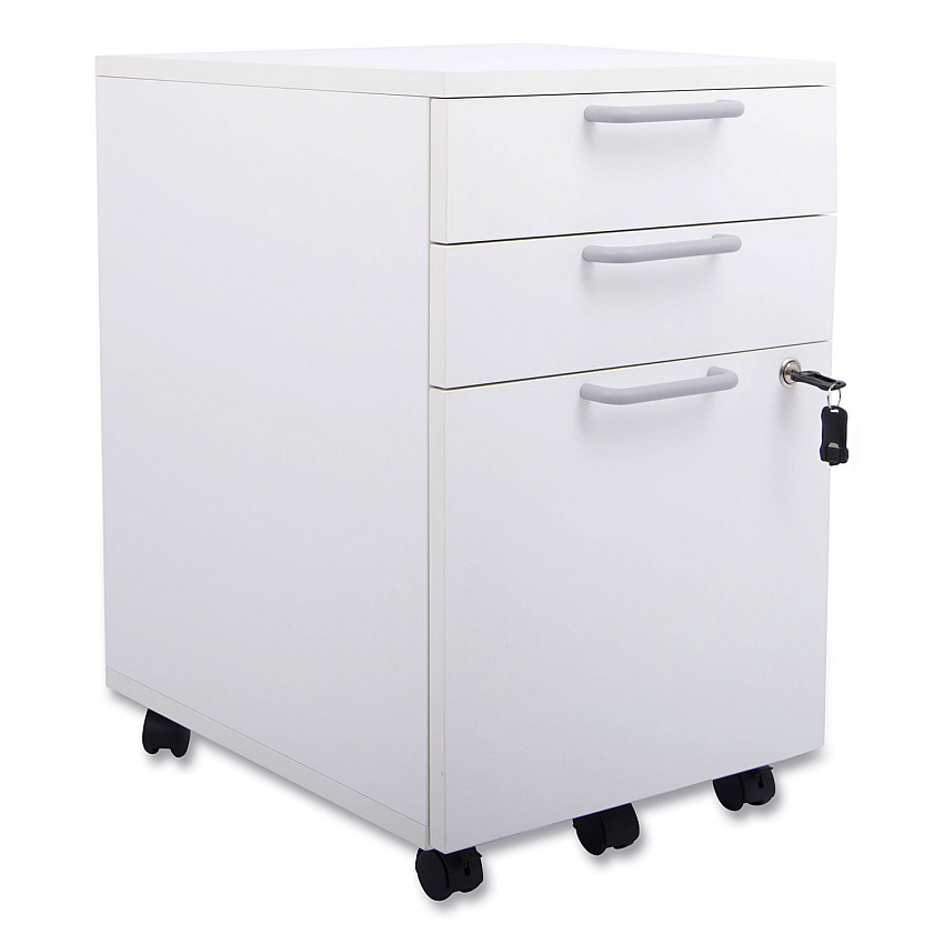 Union & Scale Essentials Mobile Pedestal File, Left or Right, 3-Drawers: Box/Box/File, Legal/Letter, White, 15.6" x 21.3" x 24.3" (24398956)