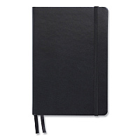 TRU RED Flexible-Cover Business Journal, Elastic Closure, 1-Subject, Narrow Rule, Black Cover, (128) 8 x 5.5 Sheets (24377298)
