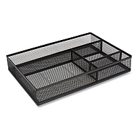 TRU RED Mesh Drawer Organizer, Four Compartment, 13.58 x 9.45 x 2.2, Black (24402479)
