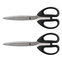 TRU RED Ambidextrous Stainless Steel Scissors, 8" Long, 3.86" Cut Length, Straight Symmetrical Black Handle, 2/Pack (24380517)