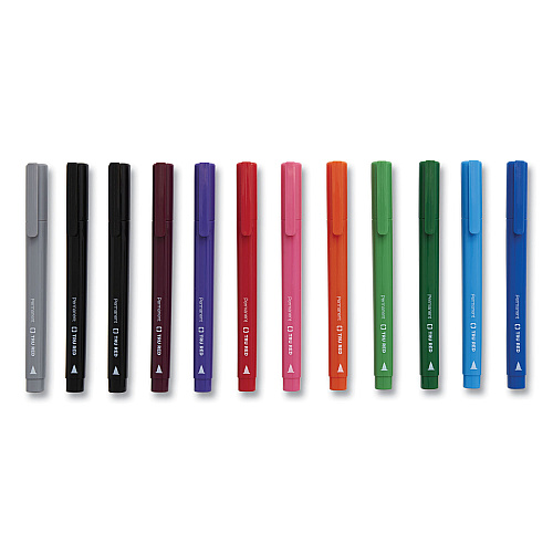 TRU RED Permanent Marker, Pen-Style, Fine Bullet Tip, Assorted Colors, 12/Pack (24376650)