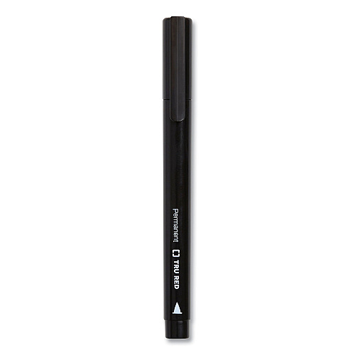 TRU RED Permanent Marker, Pen-Style, Fine Bullet Tip, Black, 5/Pack (24376621)