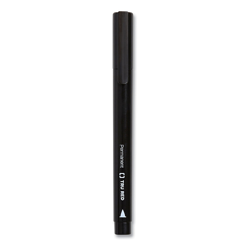 TRU RED Permanent Marker, Pen-Style, Fine Bullet Tip, Black, 5/Pack (24376621)