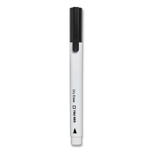 TRU RED Dry Erase Marker, Pen-Style, Fine Bullet Tip, Black, Dozen (24376605)