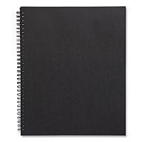 TRU RED Wirebound Soft-Cover Notebook, 1-Subject, Narrow Rule, Black Cover, (80) 11 x 8.5 Sheets (24377310)