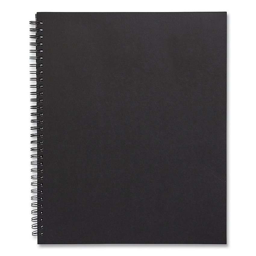 TRU RED Wirebound Soft-Cover Notebook, 1-Subject, Narrow Rule, Black Cover, (80) 11 x 8.5 Sheets (24377310)