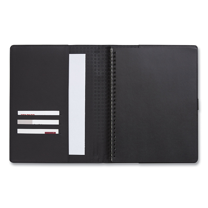 TRU RED Soft-Cover Notebook Folio Set, 1-Subject, Narrow Rule, Black Cover, (80) 9.5 x 6.5 Sheets (24377306)