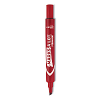 Avery MARKS A LOT Regular Desk-Style Permanent Marker, Broad Chisel Tip, Red, Dozen (7887) (07887)