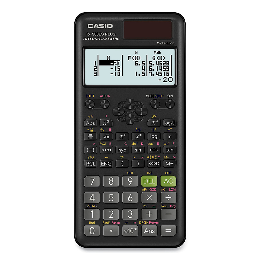 Casio FX-300ES Plus 2nd Edition Scientific Calculator, 16-Digit LCD, Black (FX300ESPLS2)