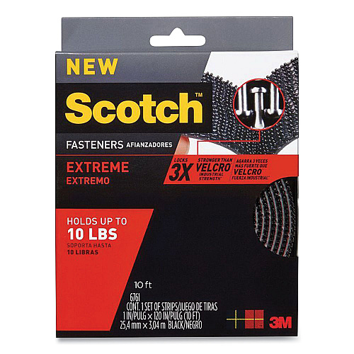 Scotch Extreme Fasteners, 1" x 10 ft, Black (RF6761)