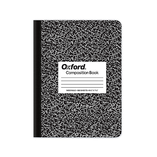 TOPS Composition Book, Wide/Legal Rule, Black Marble Cover, (100) 9.75 x 7.5 Sheets (63795)