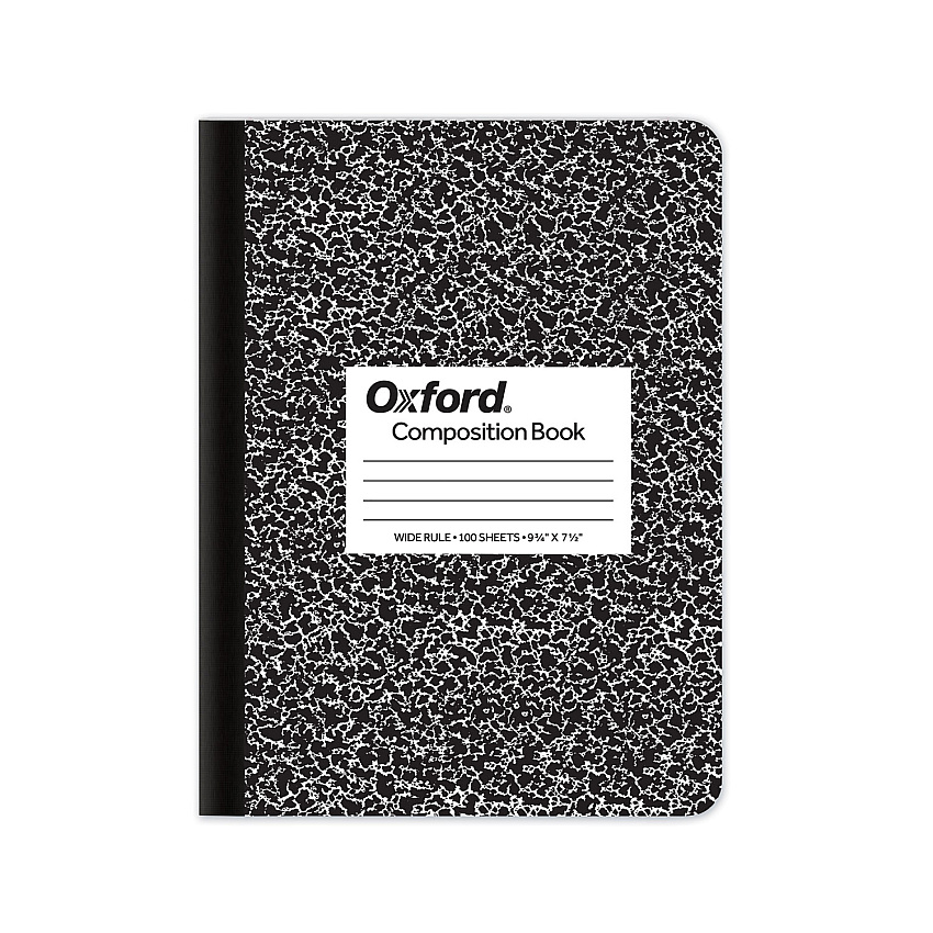 TOPS Composition Book, Wide/Legal Rule, Black Marble Cover, (100) 9.75 x 7.5 Sheets (63795)