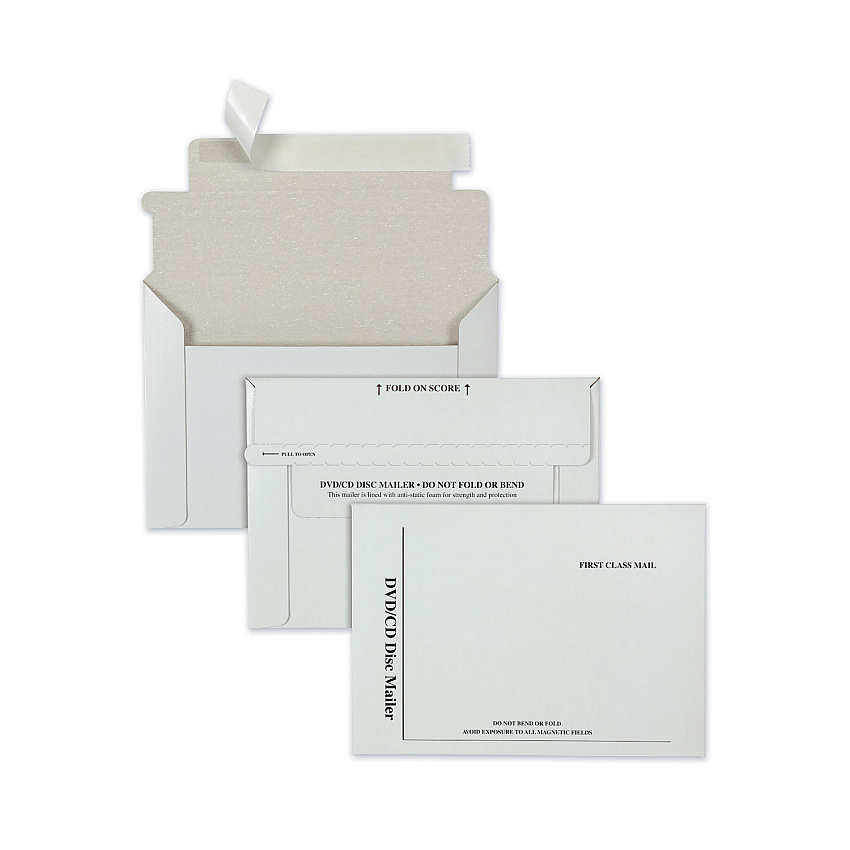 Quality Park Disk/CD Foam-Lined Mailers for CDs/DVDs, Square Flap, Redi-Strip Adhesive Closure, 8.5 x 6, White, 25/Box (E7265)