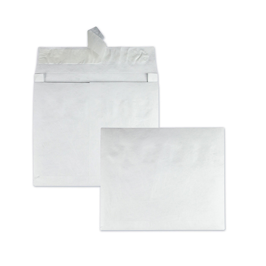 Survivor Lightweight 14 lb Tyvek Open End Expansion Mailers, #15 1/2, Square Flap, Redi-Strip Adhesive Closure, 12 x 16, White, 100/CT (R4650)