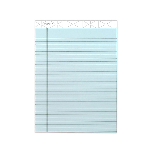 TOPS Prism + Colored Writing Pads, Wide/Legal Rule, 50 Pastel Blue 8.5 x 11.75 Sheets, 12/Pack (63120)