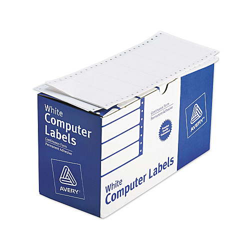 Avery Dot Matrix Printer Mailing Labels, Pin-Fed Printers, 1.94 x 4, White, 5,000/Box (4022)