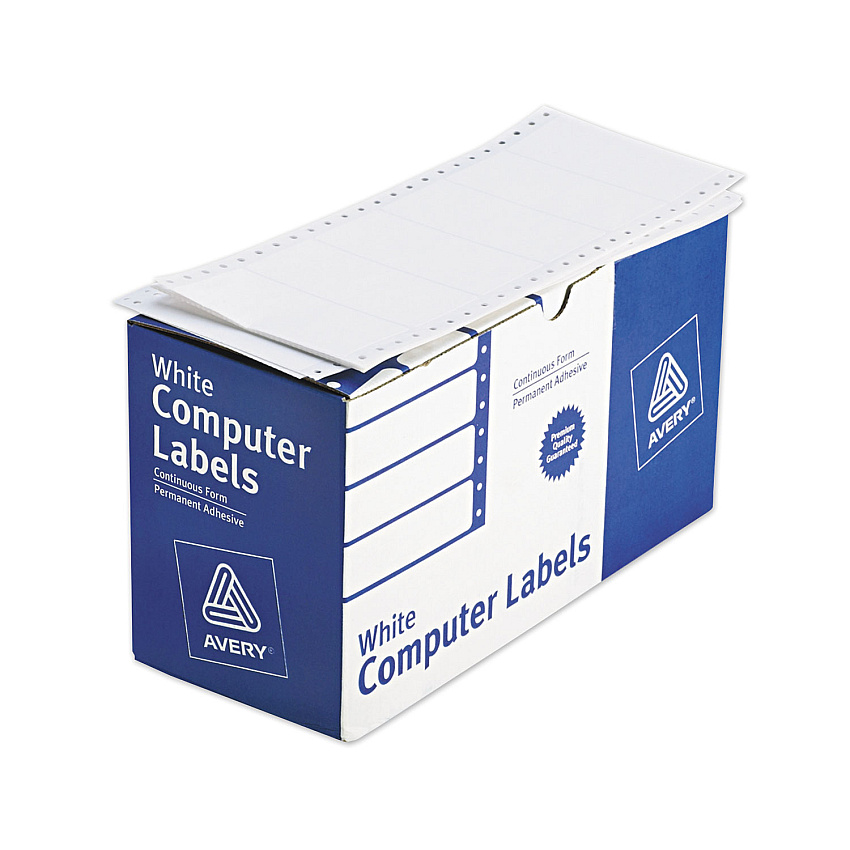 Avery Dot Matrix Printer Mailing Labels, Pin-Fed Printers, 1.94 x 4, White, 5,000/Box (4022)