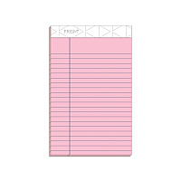TOPS Prism + Colored Writing Pads, Narrow Rule, 50 Pastel Pink 5 x 8 Sheets, 12/Pack (63050)