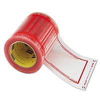 Scotch Pouch Tape, 3" Core, 5" x 6", Transparent, Orange Border (82405)