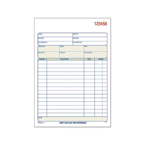TOPS Sales Order Book, Two-Part Carbonless, 7.94 x 5.56, 50 Forms Total (46500)
